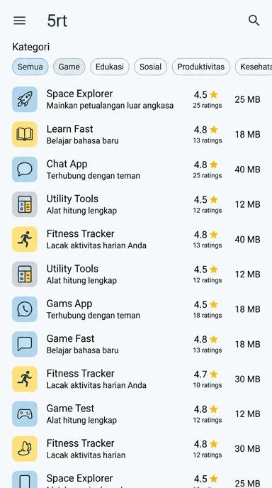 Aplikasi Populer & Kanal Uji di 5rt — Temukan Favoritmu