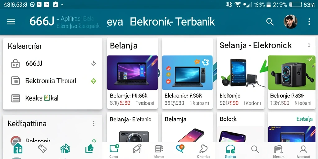 Antarmuka pengguna aplikasi 666J yang mudah digunakan dan menarik.