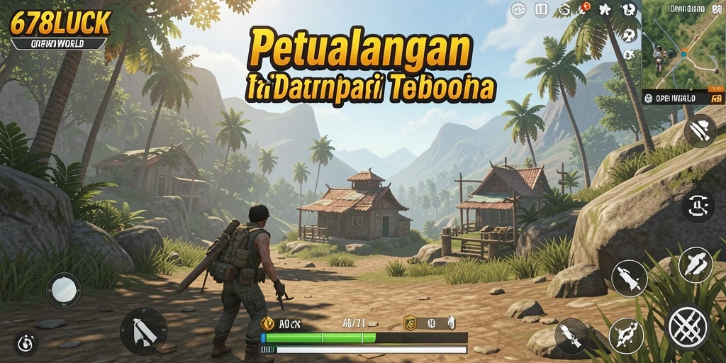 Tampilan antarmuka dan eksplorasi dalam game Open World.