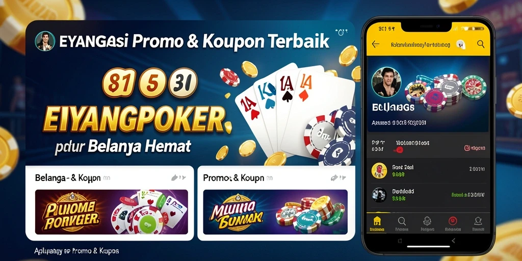 Antarmuka EYANGPOKER dengan daftar kupon menarik.
