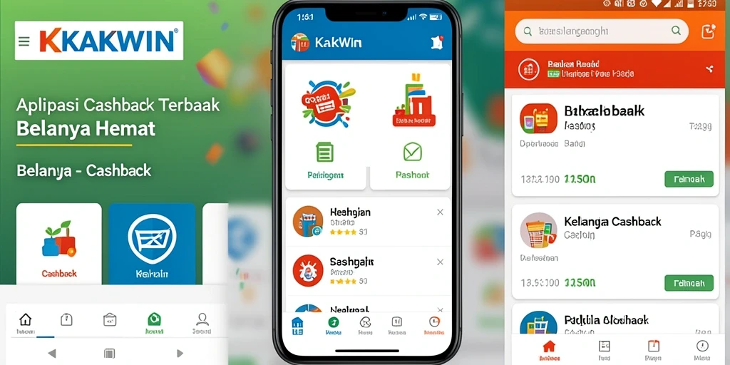 Tampilan antarmuka KAKWIN yang sederhana dan intuitif untuk cashback.