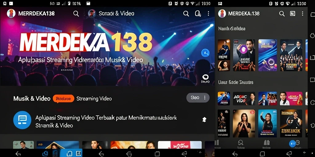 Antarmuka bersih dan fungsional dari aplikasi Streaming Video MERDEKA138.