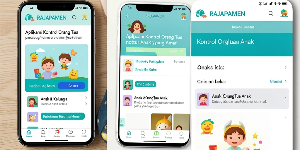 Screenshot aplikasi RAJAPAMEN menampilkan kontrol orang tua yang lengkap.