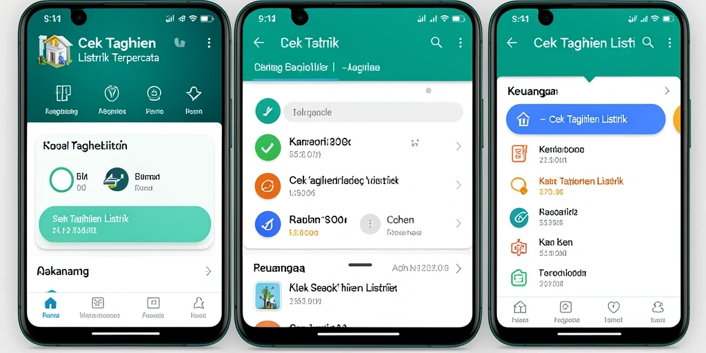 Antarmuka aplikasi Cek Tagihan Listrik S13 yang mudah digunakan.